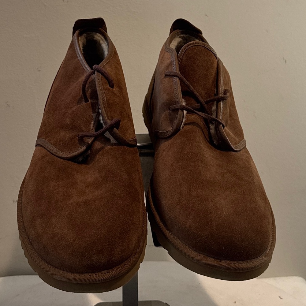UGG Maksim Tamarind Brown Ankle Chukka Suede Wool Boots 1016680 Men's Size 17